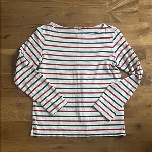 Uniqlo Women's Long Sleeve Striped Tee - Red, Blue, White | Sz M